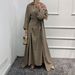 Elegant Dubai-Style Long Sleeve Three-Piece Dress Set – Modest Office Wear With Scarf Options (Black, Coffee, Black+Scarf, Coffee+Scarf)_ecoleips.com