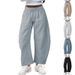 Women's Clothing Sports Pants Drawstring Pocket Nine Point Pants Sweatpants_ecoleips.com