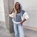Women's Clothing Fashion Loose Casual Washed Denim Splicing Hooded Women's Sweatshirt_ecoleips.com