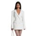 Women's Clothing Sophisticated V-Neck Blazer Dress With Long Sleeves - Stretch Milk Silk Fabric, Slim-Fit Office To Evening Dress For Women_ecoleips.com