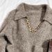 Women's Clothing Women's Sequined V Neck Pullover Sweater Korean Style Winter Thick Wool Knitwear Soft Cozy Top_ecoleips.com