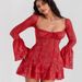 Women's Slim Lace Trumpet Dress Long Sleeved Strappy A-Line Hem Fashionable Autumn Clothing Temperament_ecoleips.com