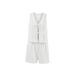 White Bubble Crepe Sleeveless Tie-back Tank Top Hot Pants 2025 European And American Spring/summer Fashion New Wholesale_ecoleips.com