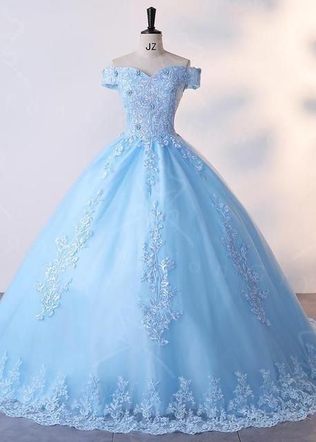 Blue Evening Gown For Adults New Style Off Shoulder Ballroom Skirt Catwalk Art Exam Hostess Colorful Gauze Dress Women_ecoleips.com