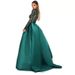 European And American Foreign Trade Evening Dress 2025 Spring And Summer New Green Dress Fishtail Long Sleeve Light Luxury Trailing Evening Dress Lace_ecoleips.com