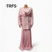 Elegant Ribbon Accent Asymmetrical Blazer With Fishtail Skirt Set - Versatile Office & Casual Chiffon Outfit For Women_ecoleips.com