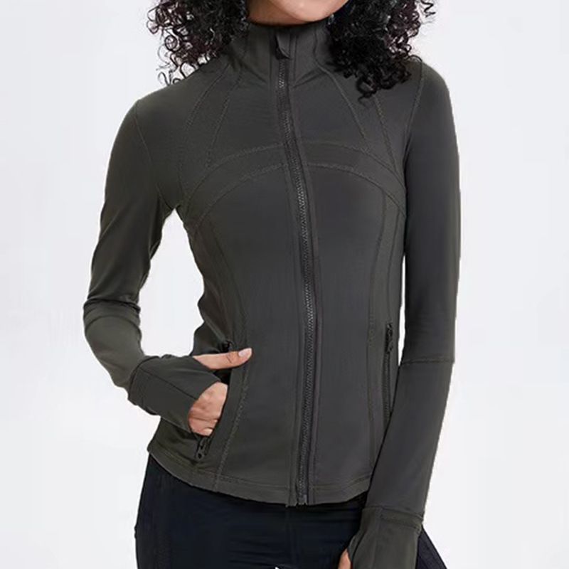 Women's Slim-Fit Yoga Jacket - Breathable Long Sleeve Workout Top For Running, Gym & Outdoor Activities | Lightweight Stretchable Fabric_ecoleips.com