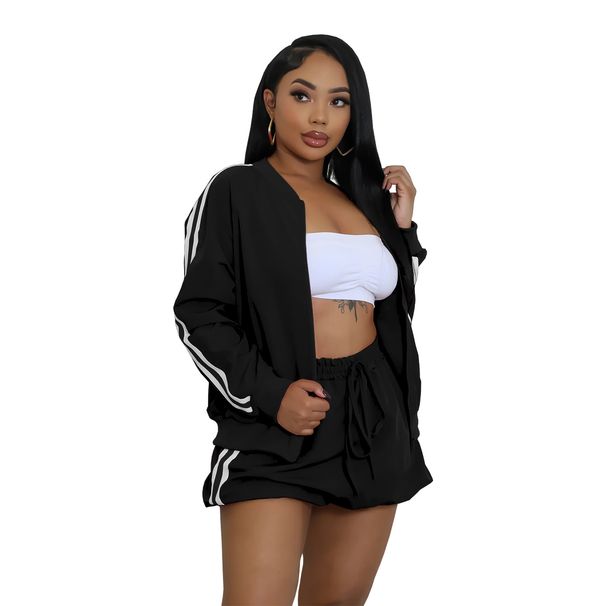 Women's Clothing Fashion Women's Clothing Ribbon Jacket Short Skirt Solid Color Two Piece Suit New_ecoleips.com