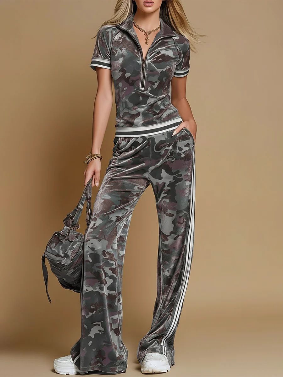 Women's Knitted Summer T-Shirt Set Popular Export Top And Bottoms Ensemble Best Selling Fashion_ecoleips.com