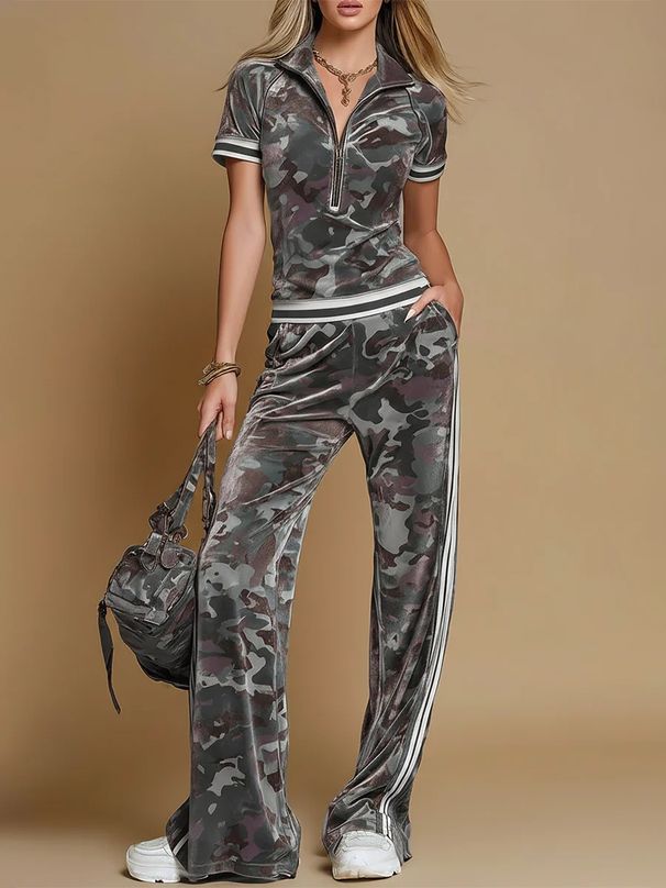 Women's Knitted Summer T-Shirt Set Popular Export Top And Bottoms Ensemble Best Selling Fashion_ecoleips.com