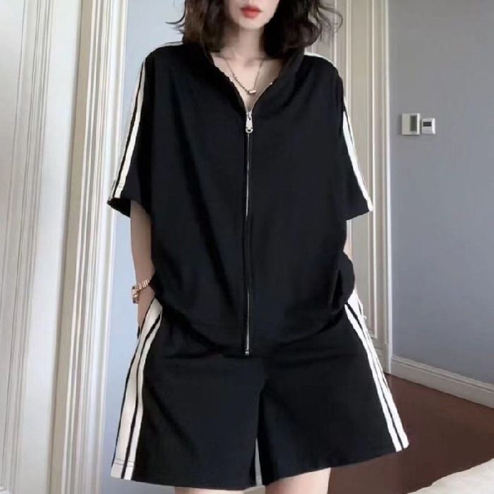 Women's Clothing Sportswear Suits Ladies Summer Loose Stylish Fashionable Large Size Two Piece Suit_ecoleips.com