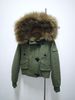 girl Unique Design Large Fur Collar Plush Inner Liner Workwear Cotton Jacket Military Green/Black_ecoleips.com