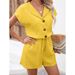 Women's Clothing Summer Suit Cardigan Bat Sleeve Waist Shorts Casual Fashion_ecoleips.com