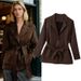 Women’s Suede-Effect Belted Jacket – European Style Fashion Outerwear, Casual & Chic_ecoleips.com