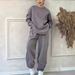 Women's Clothing Autumn And Winter Casual Loose Round Neck Long Sleeved Sweater Trousers Suit_ecoleips.com