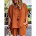 Women's Sports Suit Casual Loose Fit Chic Short Sleeve Solid Color Spring Summer Fashion Set_ecoleips.com