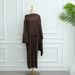 Elegant Long Sleeve Kimono Cardigan With Detachable Cape – Versatile Open Front Cover-Up For Women, Modest Fashion, Boho & Evening Wear_ecoleips.com