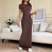 Women's Spring And Summer Solid-Color, Elegant And Slimming Short-Sleeved Jumpsuit_ecoleips.com