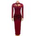 ng2510292 Cross-Border European And American New Half-High Collar Lace-Up Patchwork Low-Cut Sexy Bodycon Long Sleeve Dress_ecoleips.com