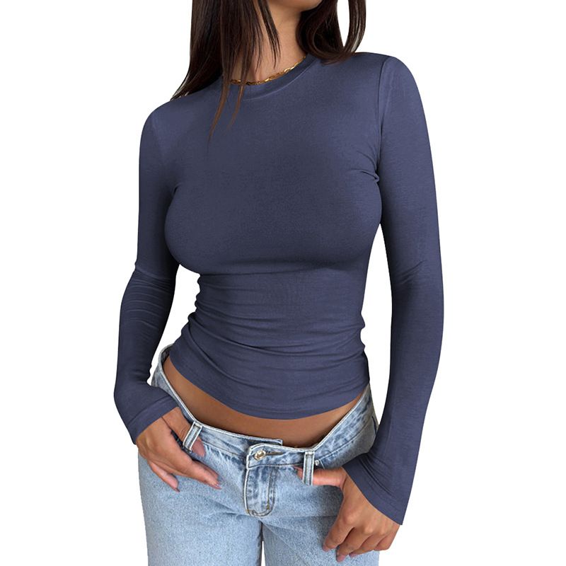 Women's Clothing High End Sense Y2k Slim Fashion Pure Desire Style T Shirt Bottoming Shirt_ecoleips.com