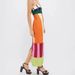 Summer Striped Dress For Women Color Block Slimming Slit Suspender Dress New Style_ecoleips.com