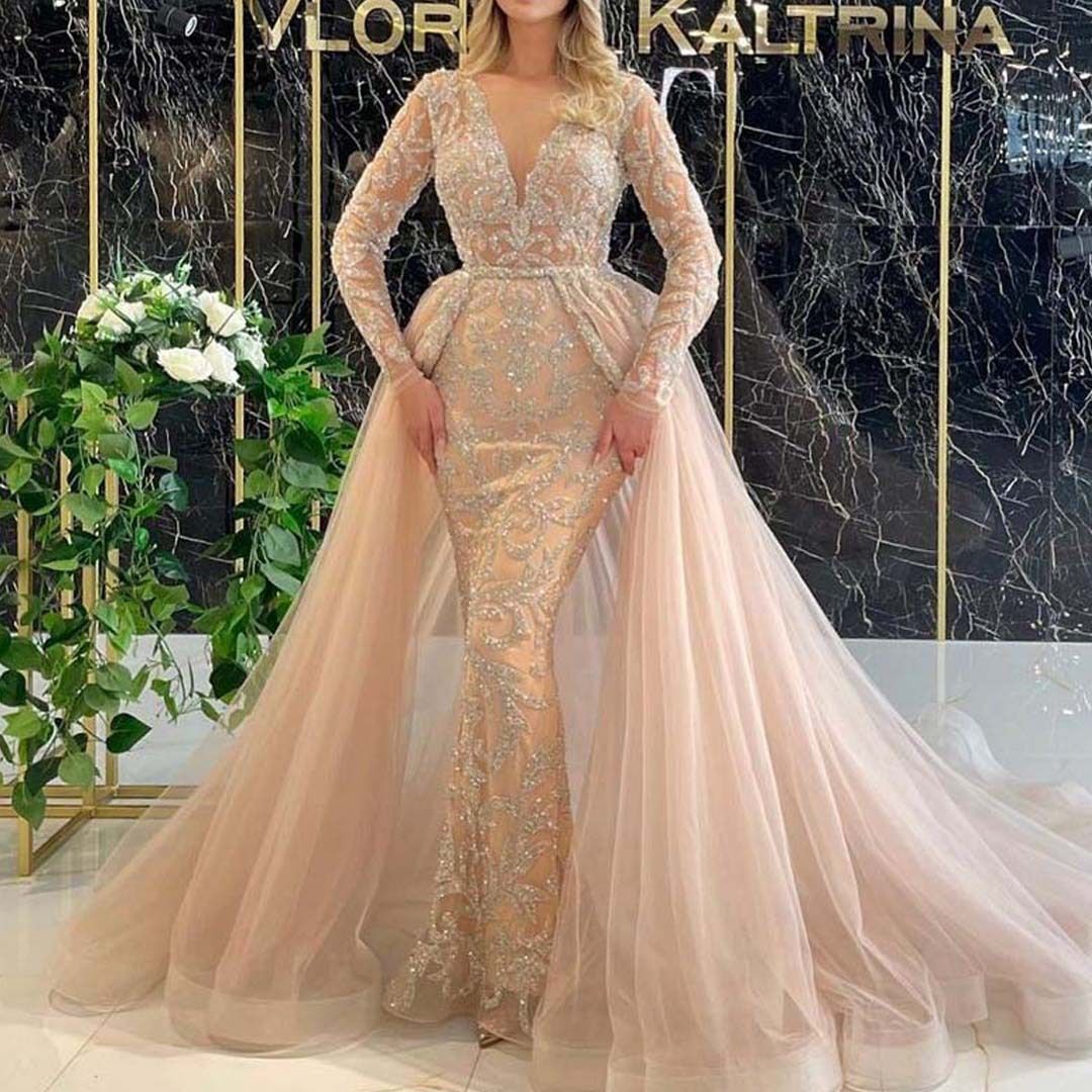 Women's Clothing Women's Wedding Dress For Spring And Summer Temperamental Bride Simple Long Sleeve Dress_ecoleips.com