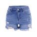 Denim Capital Ripped Denim Shorts Women 2025 New INS Trendy Three Quarter Pants Washed Denim Shorts_ecoleips.com