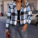 Women's Clothing Women's High-End Plaid Short Blazer Casual Elegant Autumn Winter Jacket European American Style_ecoleips.com