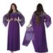 Elegant Embellished Jalabiya Dress Set For Muslim Women – Glittering Abaya With Flowy Chiffon & Rhinestone Details (Purple/Navy Blue, S-Xxl)_ecoleips.com