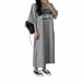 Korean Style plus Size Dress Women's Long Skirt T-Shirt Casual Summer Clothing Knee Length Nightgown Cartoon Print_ecoleips.com