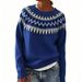 European And American Autumn Winter Hot-Selling Women's Acrylic Thick Knit Jacquard Sweater_ecoleips.com