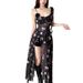 Cross-border European And American Style 2024 Summer New Women's French Floral Lace Hollow-out See-through Slit Camisole_ecoleips.com