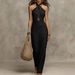 Women's Slim Fit Sleeveless Halter Neck Dress Fashionable Style New_ecoleips.com