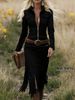 Vintage Western Fringe Suede Long Sleeve Bodycon Dress For Women Cowgirl Chic Party Night Out_ecoleips.com