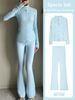 Luludarling Women's Long Stand Collar Quick Drying Yoga Set Brushed Top Flared Pants Sports Wear_ecoleips.com