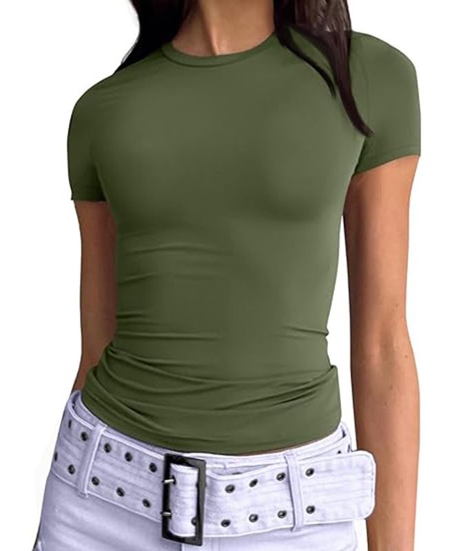 Women's Clothing Summer Women's Slim Fit Pullover T-Shirt Style High Grade Milk Silk Round Neck Outer Wear Fashion Top For Hot Girls_ecoleips.com