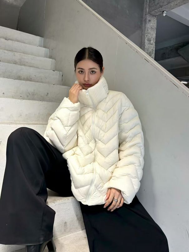girl Girl Girl Yu Yan Korean Style Autumn Winter Soft New National Standard 90 White Duck Thickened Mid-Length Down Jacket For Women_ecoleips.com