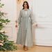 Women's Clothing Autumn And Winter New Trumpet Sleeve Elegant Long Dress Embroidered Robe Cardigan Two Piece Set_ecoleips.com