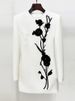 K New Fashion Heavy Industry 3D Flower Nail Bead Long Sleeve Dress Small Dress_ecoleips.com