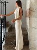 Hugcitar 2025 Solid O Neck Sleeveless Patchwork Sexy Bodycon Maxi Prom Dress Summer Women Clothes Birthday Party Festival Y2K_ecoleips.com