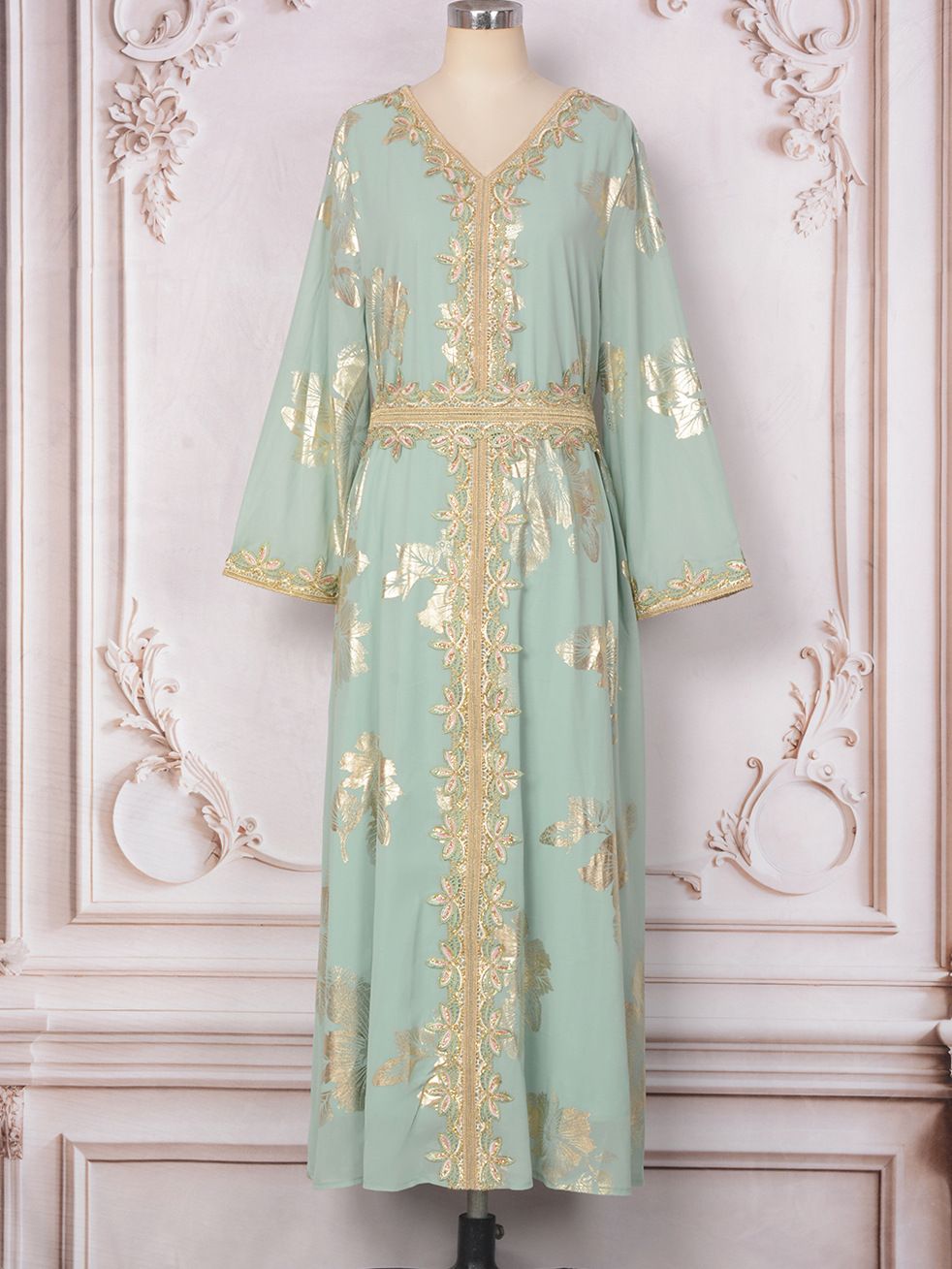 Women's Clothing New Style Gold Stamped Muslim Long Skirt Dubai Tourism Dress Dress_ecoleips.com