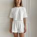 Knitted Printed Short Sleeve Shorts Loose Comfortable Pajamas Two-Piece Set 2026 European And American Spring Summer New_ecoleips.com