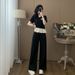 Elegant Casual Sports Suit For Women, Summer 2025 New Fashion, Youthful Stylish, Two-piece Set With Short-sleeved Top_ecoleips.com