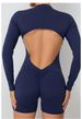 K Hollow Out Beautiful Back Half Zip Jumpsuit For Sports And Fitness, Big Backless Quick Drying Jumpsuit For Yoga_ecoleips.com