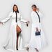 Women's Clothing Early Spring Slim Waist White Long Version Split Shirt Dress Tie Shorts Suit_ecoleips.com