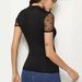 2026 Sexy Mesh Patchwork Short Sleeve T-Shirt With Small Stand Collar, Slimming Top For Women, Fashionable And Slim-Fit_ecoleips.com
