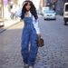 Women's Clothing Loose Denim Suspenders Fashion Multi Pocket Jumpsuit_ecoleips.com