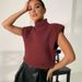 Elegant High Neck Sleeveless Sweater Women's Knit Top - Soft Acrylic Blend, Relaxed Fit, Versatile Solid Colors For Autumn & Winter_ecoleips.com
