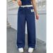 Women's Clothing Casual Pants Summer Versatile Straight Drape Loose Wide Leg Long Pants_ecoleips.com