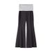 Quality American Style Black Casual Flared For Women New Slimming Versatile Patchwork Wide-Leg Sports Pants_ecoleips.com